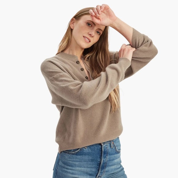 Naadam Cashmere Ribbed Henley - Picture 5 of 6